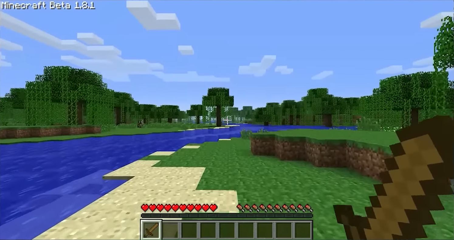 Minecraft gameplay landscape